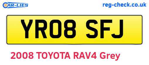 YR08SFJ are the vehicle registration plates.