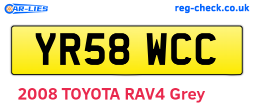 YR58WCC are the vehicle registration plates.