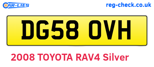 DG58OVH are the vehicle registration plates.