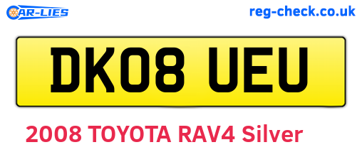 DK08UEU are the vehicle registration plates.
