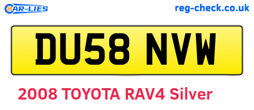 DU58NVW are the vehicle registration plates.