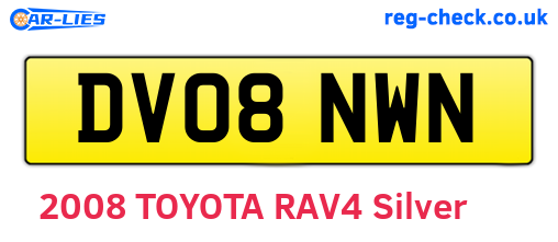 DV08NWN are the vehicle registration plates.