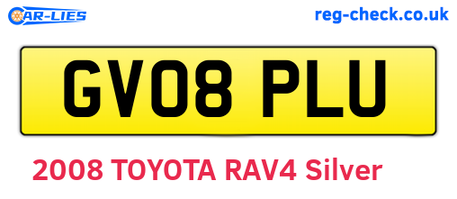GV08PLU are the vehicle registration plates.