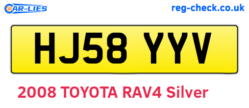 HJ58YYV are the vehicle registration plates.