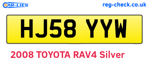 HJ58YYW are the vehicle registration plates.