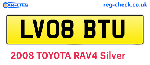 LV08BTU are the vehicle registration plates.