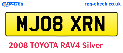 MJ08XRN are the vehicle registration plates.