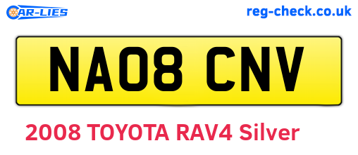 NA08CNV are the vehicle registration plates.