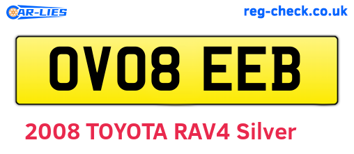 OV08EEB are the vehicle registration plates.