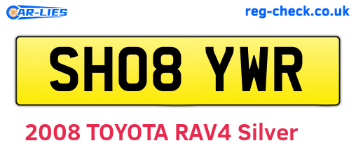 SH08YWR are the vehicle registration plates.
