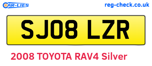SJ08LZR are the vehicle registration plates.
