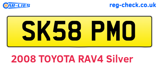 SK58PMO are the vehicle registration plates.
