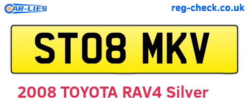 ST08MKV are the vehicle registration plates.