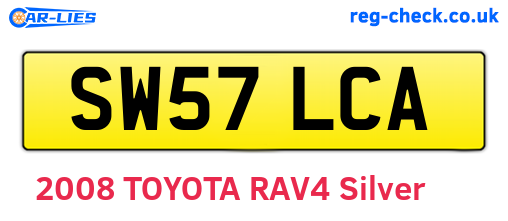 SW57LCA are the vehicle registration plates.