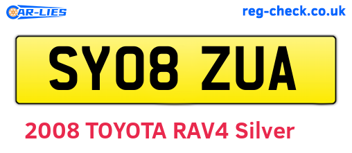 SY08ZUA are the vehicle registration plates.