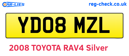 YD08MZL are the vehicle registration plates.