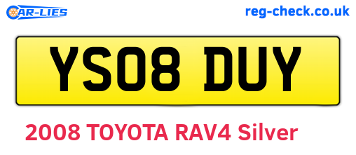 YS08DUY are the vehicle registration plates.