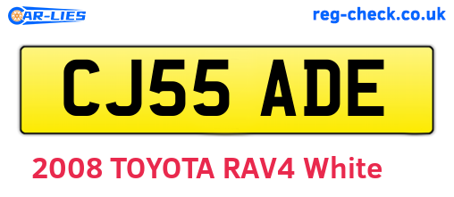 CJ55ADE are the vehicle registration plates.