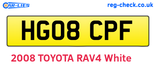 HG08CPF are the vehicle registration plates.