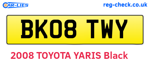 BK08TWY are the vehicle registration plates.