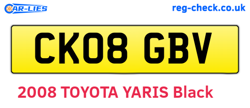CK08GBV are the vehicle registration plates.
