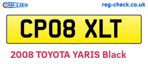 CP08XLT are the vehicle registration plates.