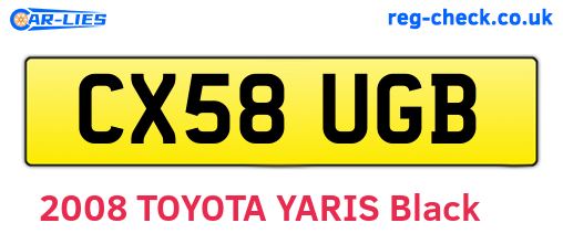 CX58UGB are the vehicle registration plates.