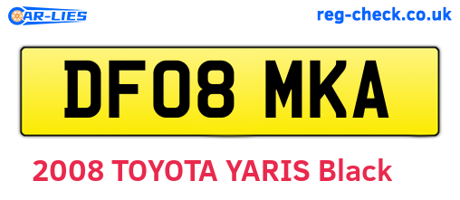 DF08MKA are the vehicle registration plates.