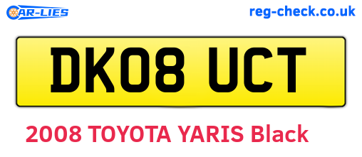 DK08UCT are the vehicle registration plates.