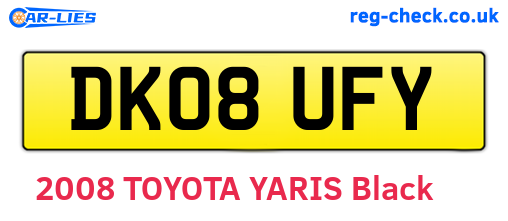 DK08UFY are the vehicle registration plates.