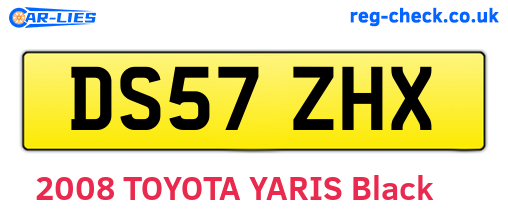 DS57ZHX are the vehicle registration plates.