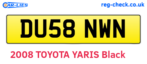 DU58NWN are the vehicle registration plates.