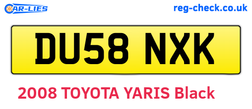 DU58NXK are the vehicle registration plates.