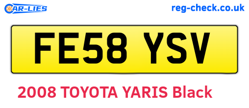 FE58YSV are the vehicle registration plates.