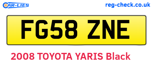 FG58ZNE are the vehicle registration plates.