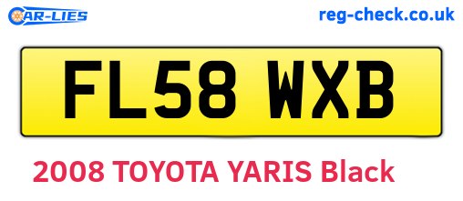 FL58WXB are the vehicle registration plates.