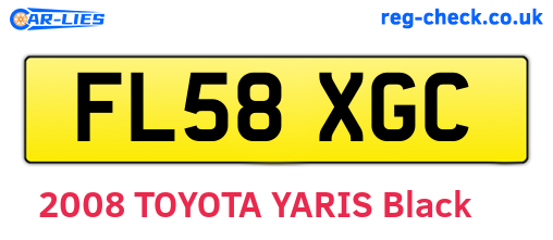 FL58XGC are the vehicle registration plates.