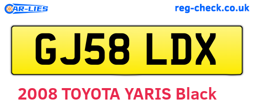 GJ58LDX are the vehicle registration plates.