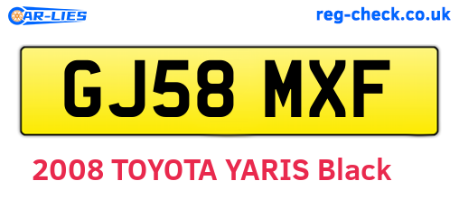 GJ58MXF are the vehicle registration plates.