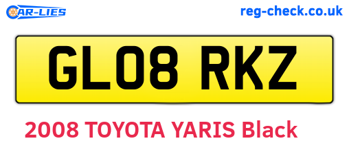 GL08RKZ are the vehicle registration plates.