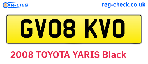 GV08KVO are the vehicle registration plates.