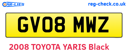GV08MWZ are the vehicle registration plates.