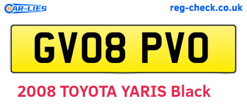 GV08PVO are the vehicle registration plates.