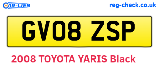 GV08ZSP are the vehicle registration plates.