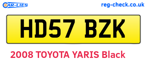 HD57BZK are the vehicle registration plates.