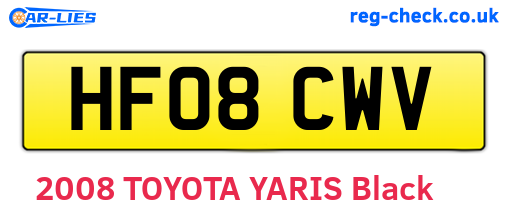 HF08CWV are the vehicle registration plates.