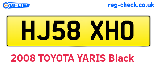 HJ58XHO are the vehicle registration plates.