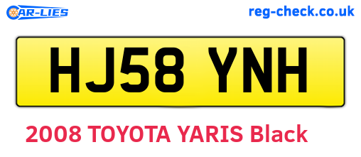 HJ58YNH are the vehicle registration plates.