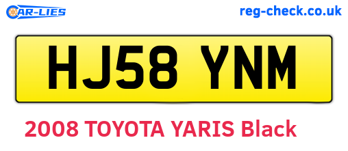 HJ58YNM are the vehicle registration plates.