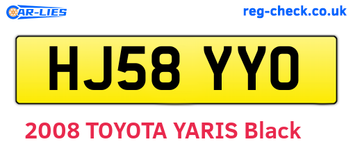HJ58YYO are the vehicle registration plates.